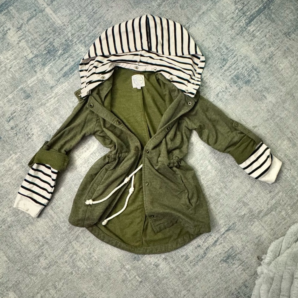 Kids Green Faux Layering Hoodie